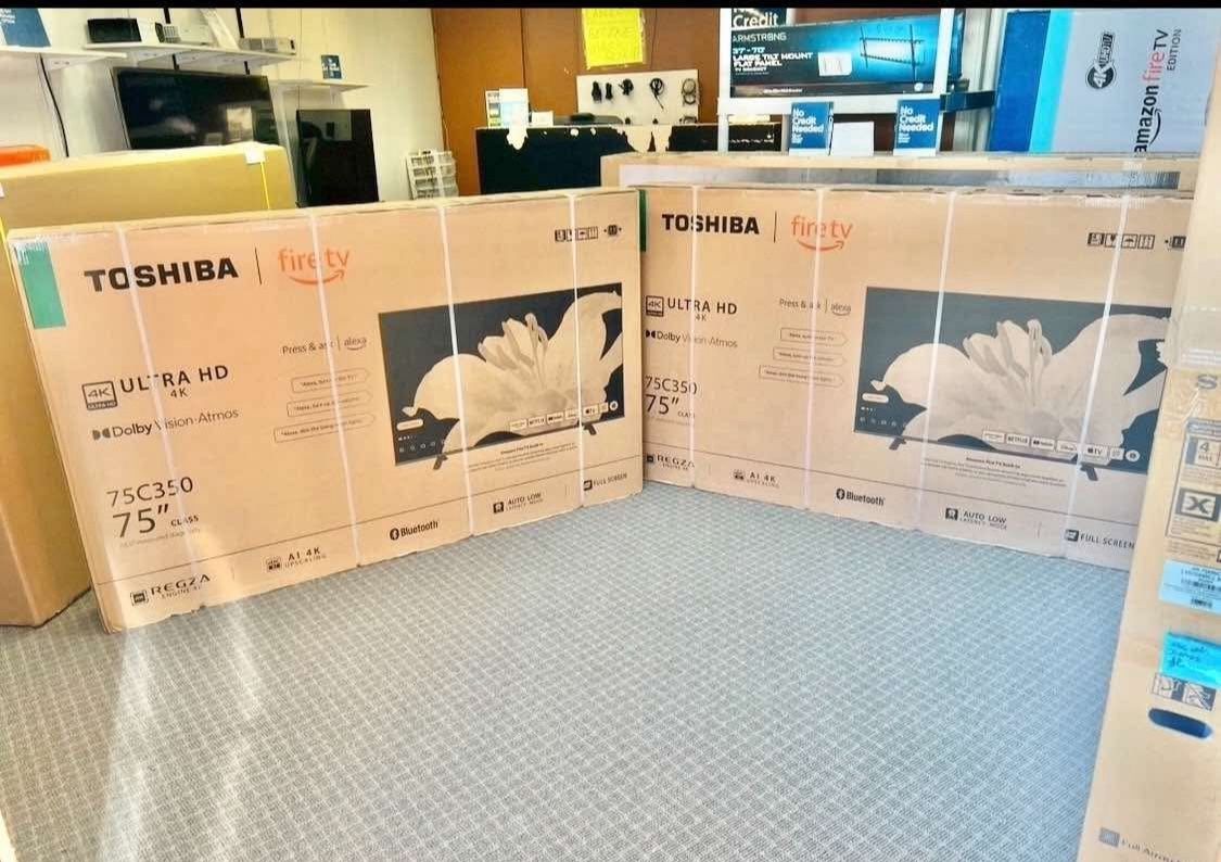 75 Tv Toshiba Smart 4k HDTV In Box 6 Month Warranty. Free Delivery
