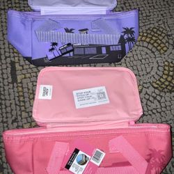 Trader Joe's Valentines Day Mini Insulated Tote Bag Bundle Pink & Lavender