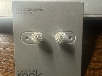 Sparkling Bling Ball Stud Earrings, Double Sides Front/back Push Back 