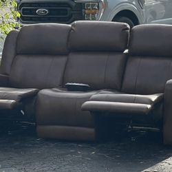 Leather Sofa With Recliner