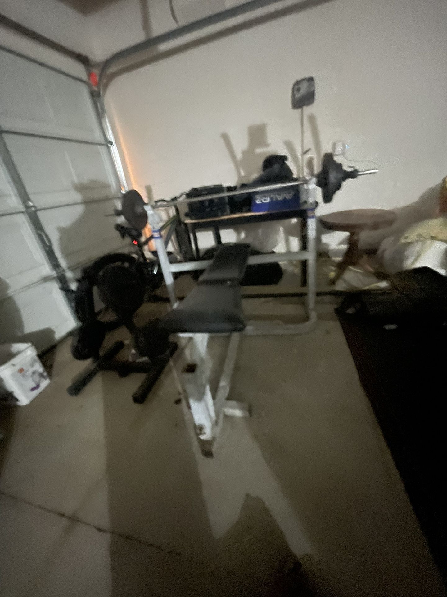 Weight Bench Set With Weights And The Weights Holder