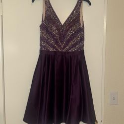 Purple Rhinestone Dress