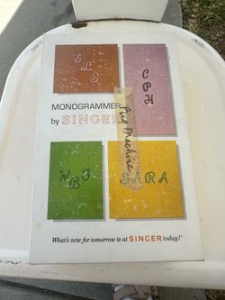 Vintage Singer Monogrammer No. 171256 Slant Needle 750 Series Sewing Machine Attachment w/ Box
