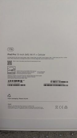iPad Pro 13 M5 1TB NANO TEXTURE GLASS
