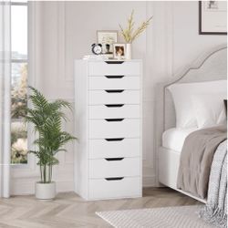 White Vertical 8 Drawer Dresser