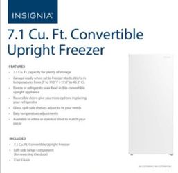 Insignia 7.1 Cu. Ft. Convertible Upright Freezer