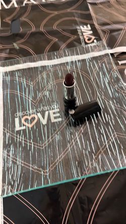 Dark Red Lipstick with Black Case