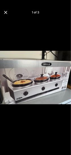 NEW Bella Triple Slow Cooker Buffet Server Party Set