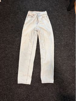 American Eagle white straight leg jeans Size 28" #denim