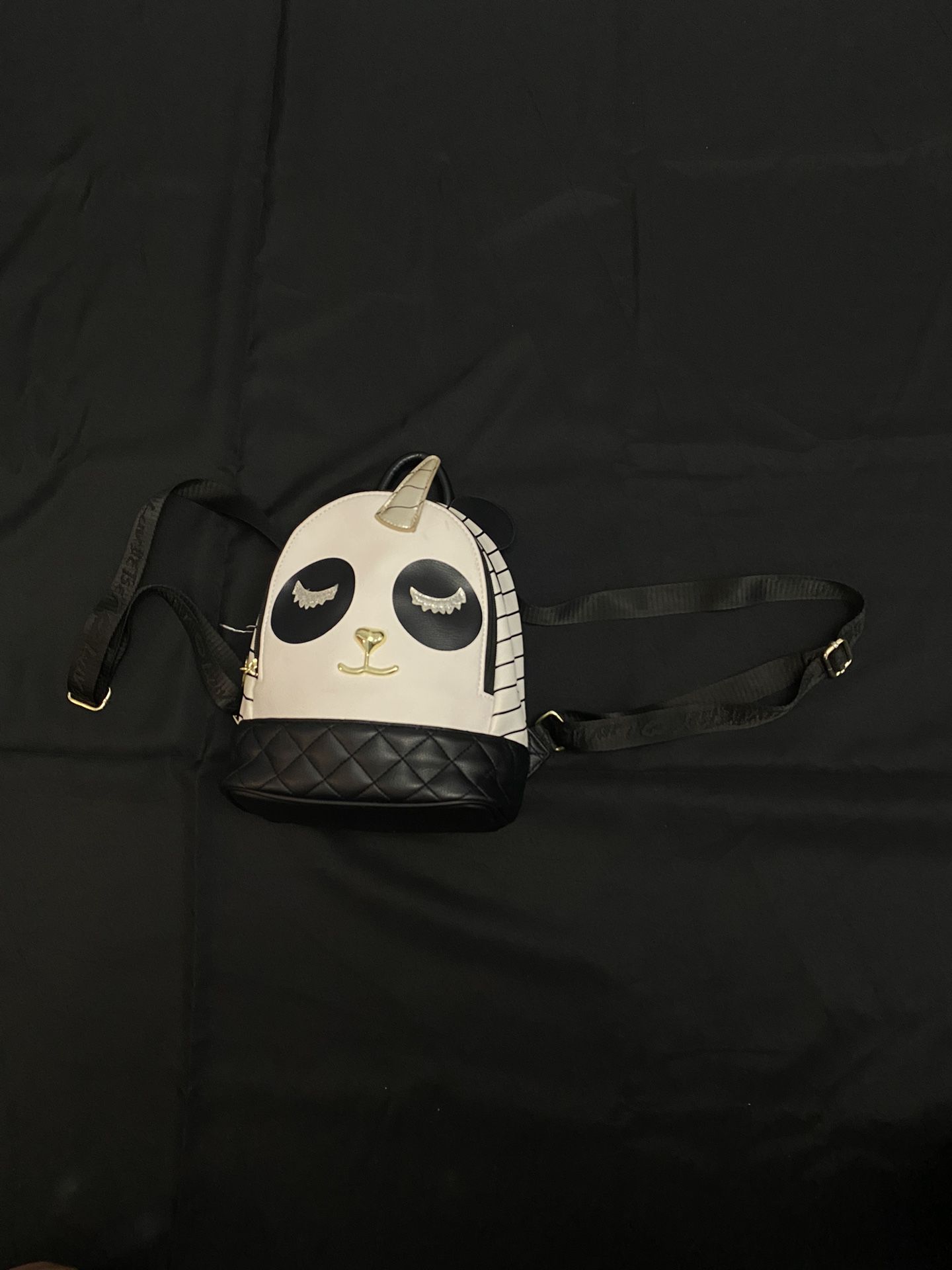 One Of A Kind Luv Betsey Black And White Panda Unicorn Backpack Purse 