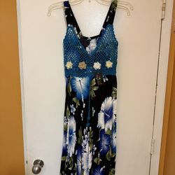 Women Summer/Spring Dress (Blue and Black)