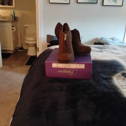 Forever Brown Zip Up High Heels 