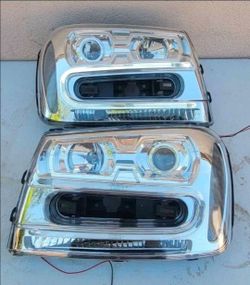 02-09 Chevrolet Trailblazer LED DRL Projector Headlights Luces Calaveras Micas Faros Focos Faroles Headlamps Chevy