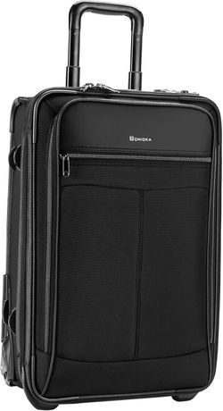 Rolling Garment Bag with Wheels, 22 Inch Travel Garment Bag Suitcase Luggage 2 in 1 for Business Travel Essentials Jet Black