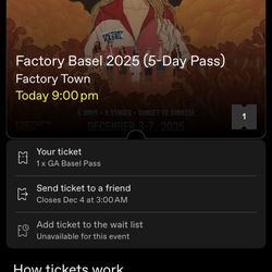 Factory Basel 5 Day Pass