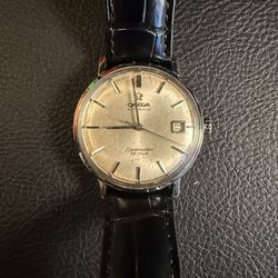 OMEGA Seamaster De Ville Automatic Silver Dial Black Leather Strap Date