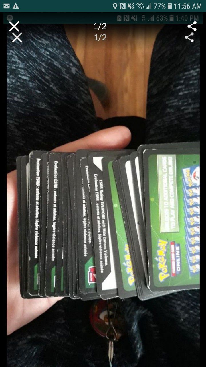 Pokemon online tcg code cards unused 60+