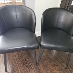 Black Faux Leather Dinning Room Chairs