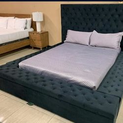 Dark Gray Queen Size Bed Frame Financing Available 