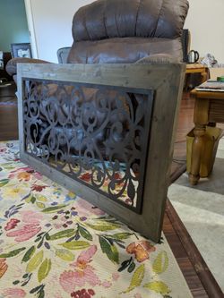 Decor,wood frame and metal