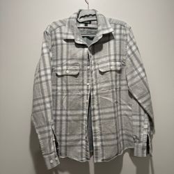 Express Gray Plaid Button Up Shirt Men's Small Long Sleeve