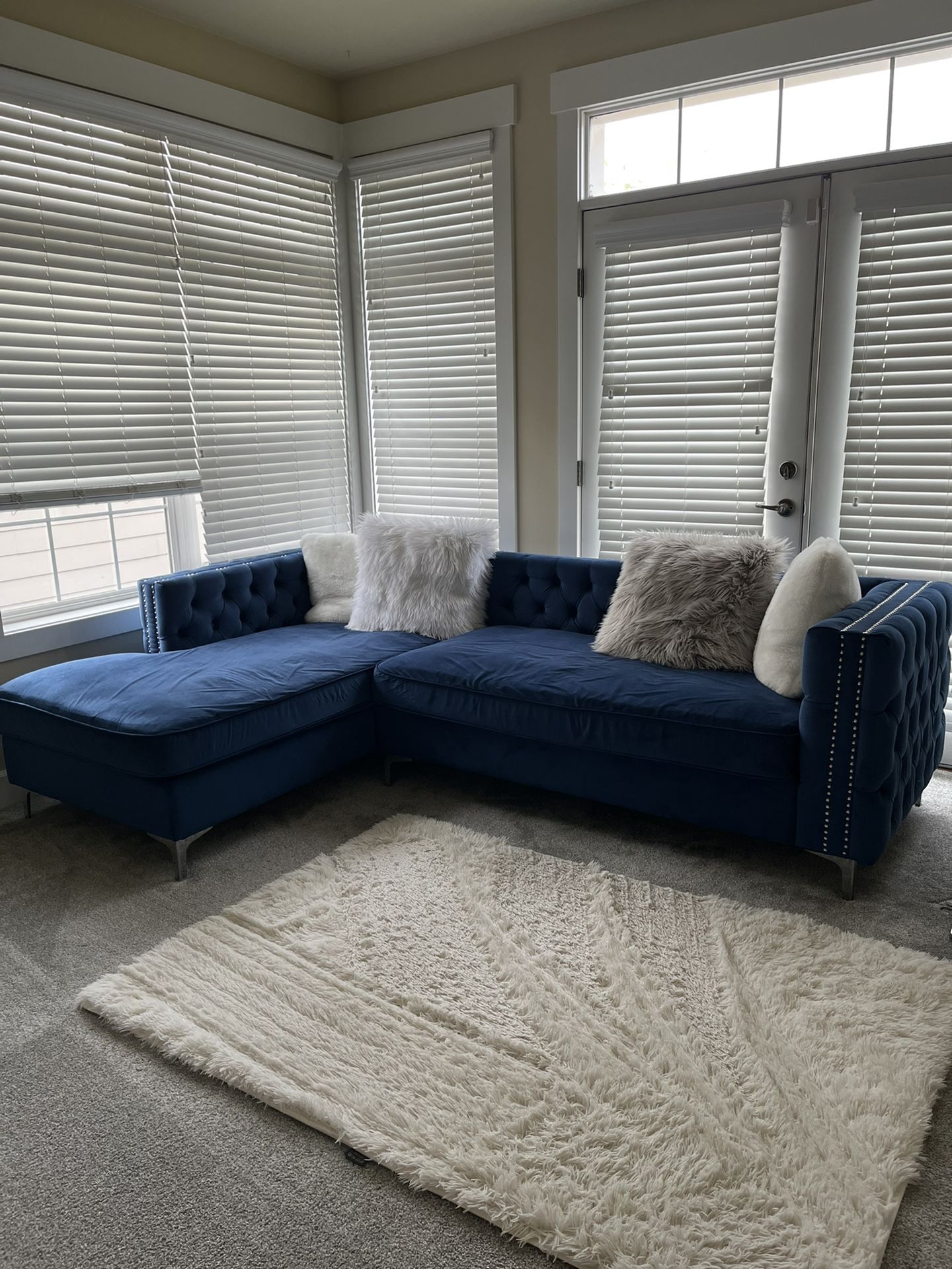 Royal blue sectional couch