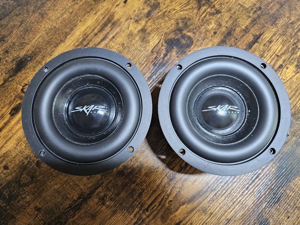 Pair Of DD AUDIO SL608-D4 8" Slim Shallow Mount 600W Dual 4-Ohm Subwoofers