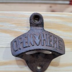 Open Here Wall Mount Bottle Opener