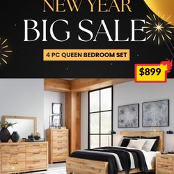 4 PC QUEEN BEDROOM SET 