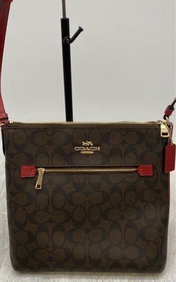 Coach Signature Crossbody Bag Brown Red