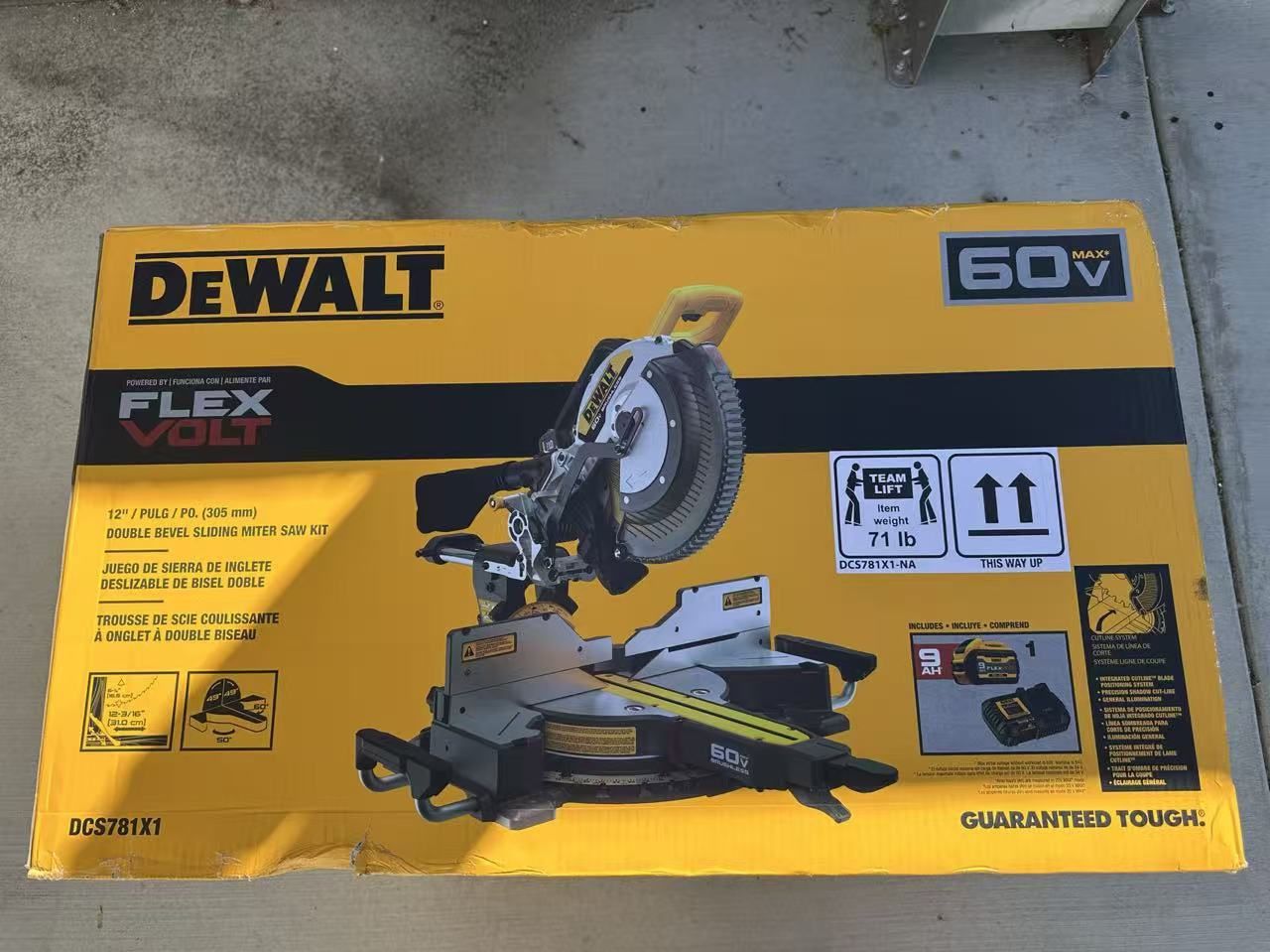 Dewalt Miter Saw Kit with 9.0Ah Battery Pack