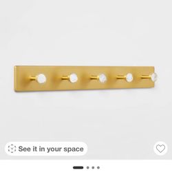 Metal and Faux Marble 5-Hook Rail from Threshold