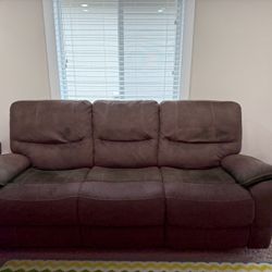 Fabric Sofa In Good Cotton With Recliner
