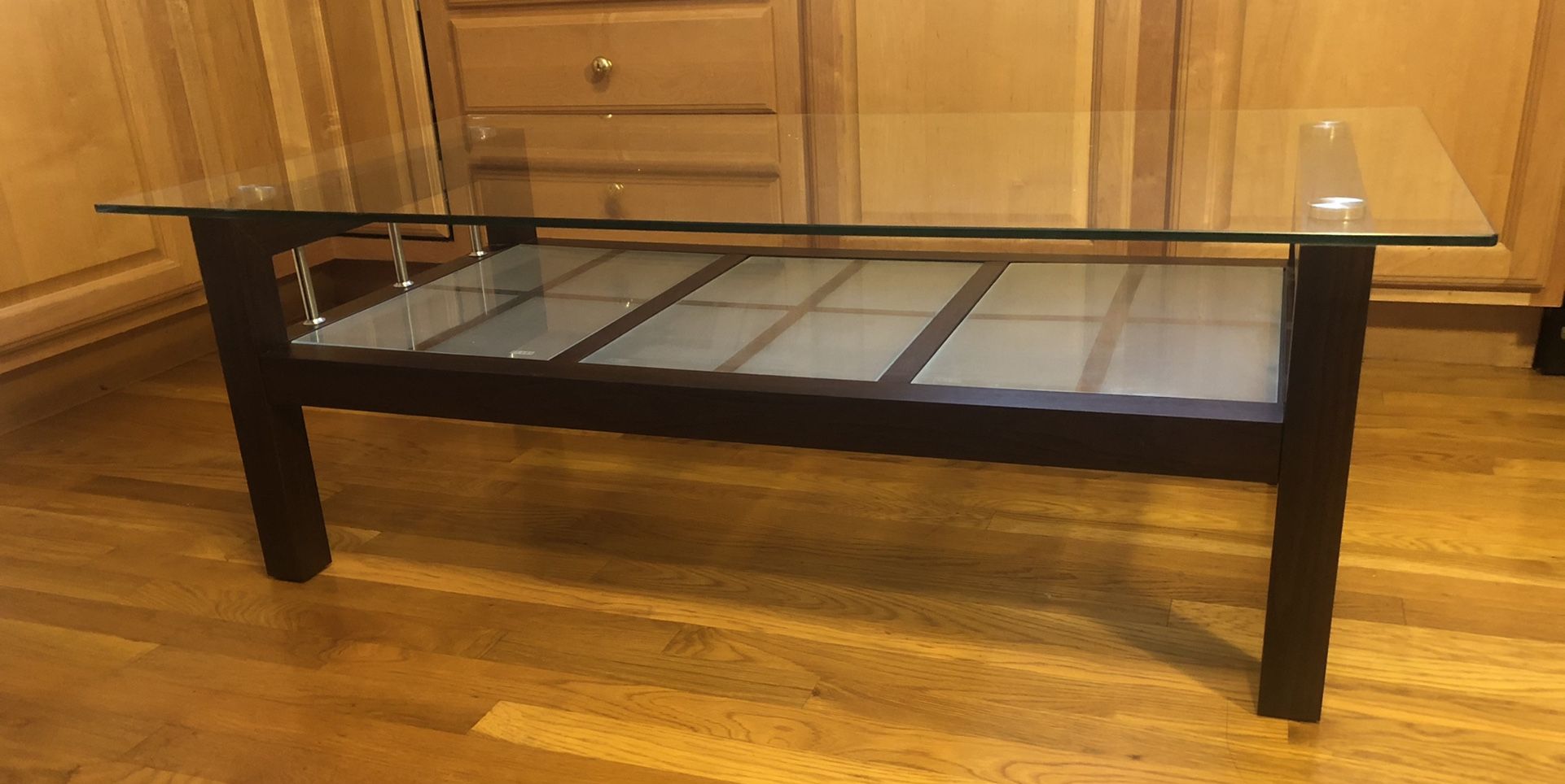 Brand New Standard Size Two Layers Of Thick Glass Coffee Table