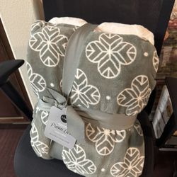 Berkshire Green plush throw blanket 2 pack 60x90"