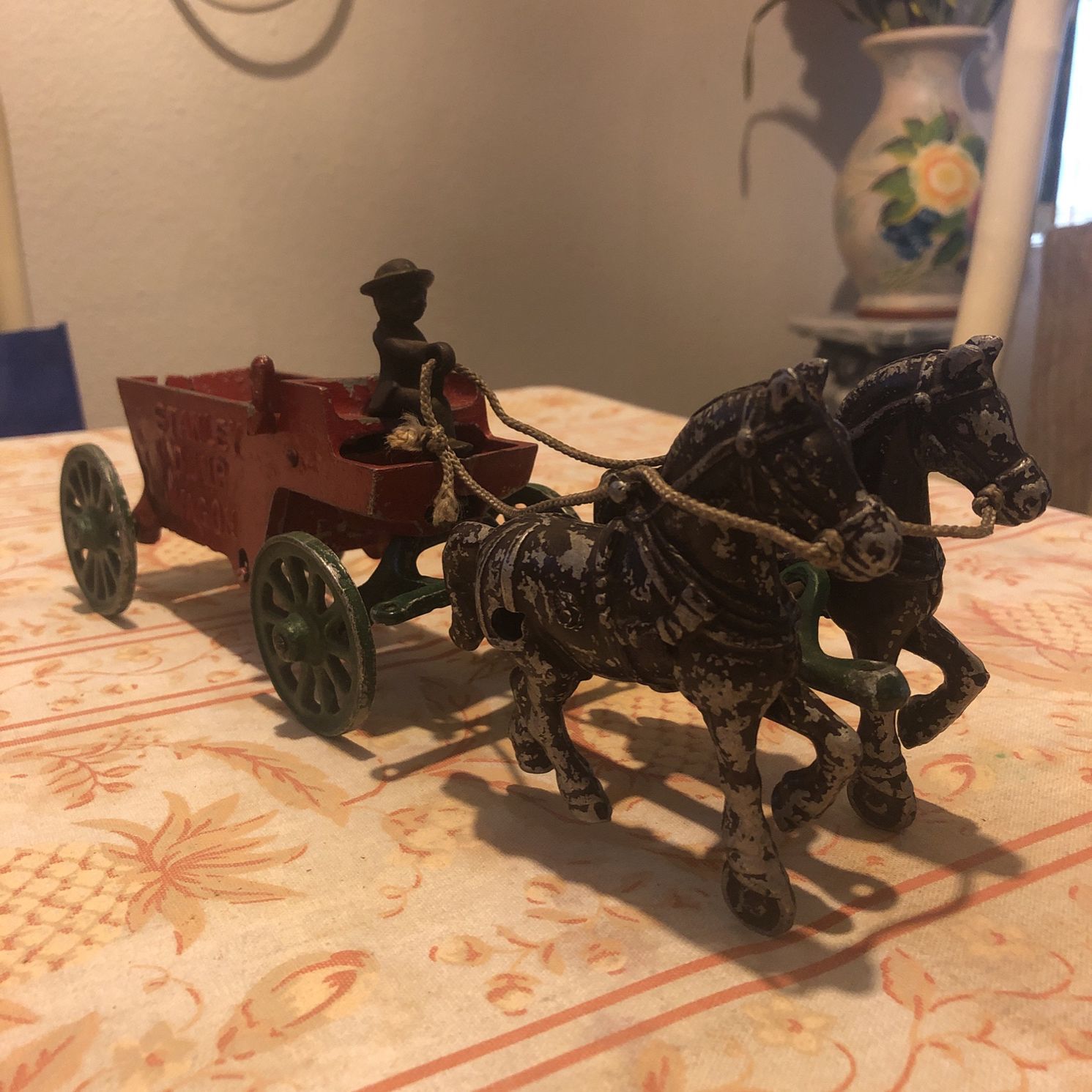 Vintage Horse Drawn Stanley Dump Wagon Toy