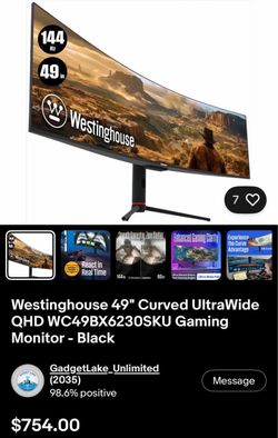 Westinghouse 49" Curved UltraWide  Gaming Monitor - Black