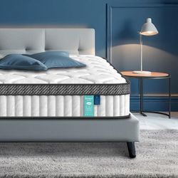 12 inch Queen Mattress, Hybrid Memory Foam and Pocket Spring