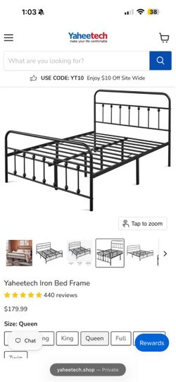Yaheetech Iron Bed Frame