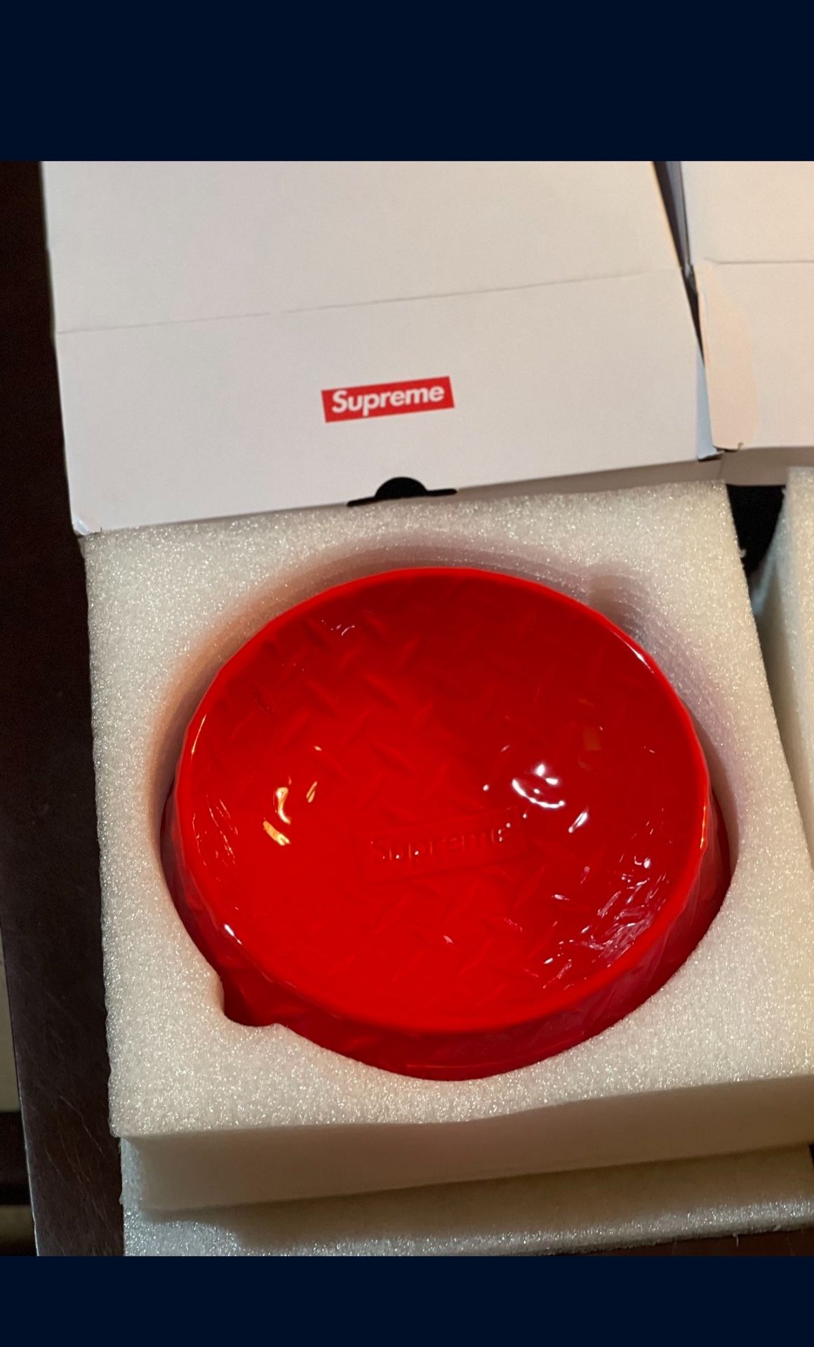SUPREME Diamond Plate Dog Bowl