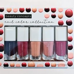 Beauty Concepts Nail Color Collection. 5 Piece Set. 0.3 oz / 9 ml. New.