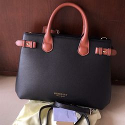 BURBERRY Black and Brown Handbag