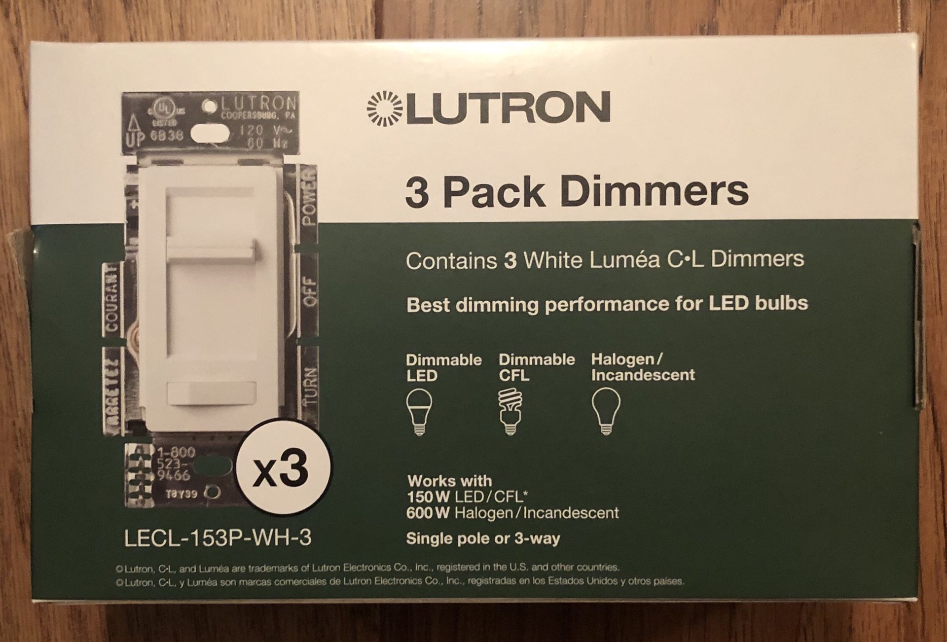 Lutron Luméa CL Dimmers 3 Pack. White.