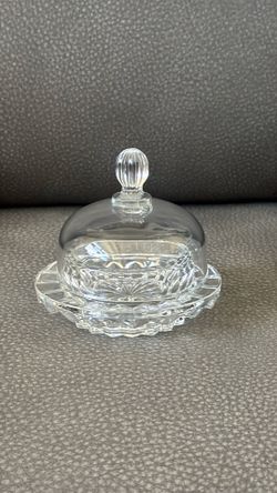 New Mikasa Glass Crystal Condiment Butter Dish