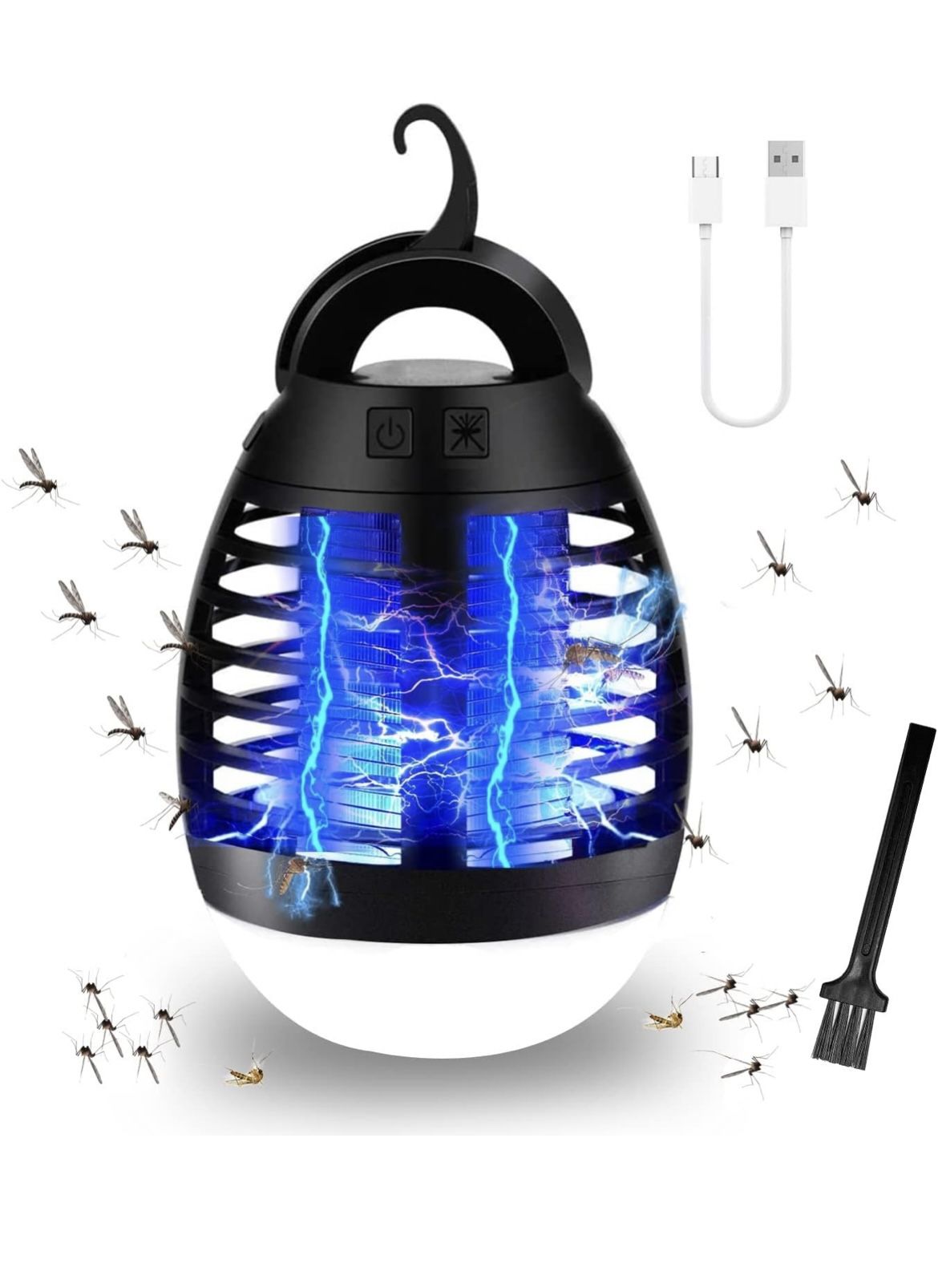 Bug Zapper Outdoor Mosquito Killer Lamp Portable Bug Zapper Rechargeable Camping