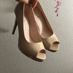 Nude Peep Toe Heels 