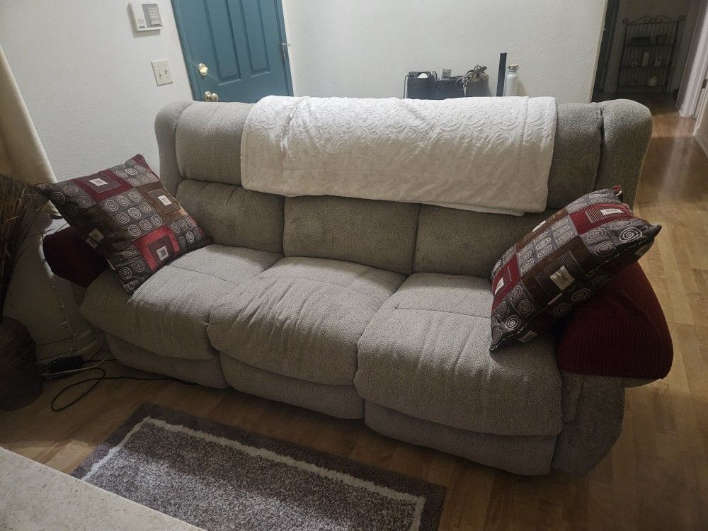 Matching Power Reclining Couch And Recliner - NOT STAINED my Picture Taking Skills Suck.