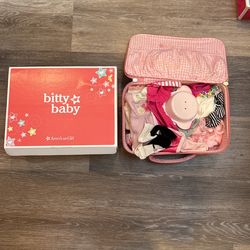 American Girl Bitty Baby Suitcase With clothing Accessories