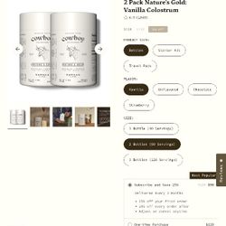 Cowboy Colostrum Both Full Bottles