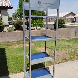 Large Stainless Steel 4 Shelves Wine Display On Casters